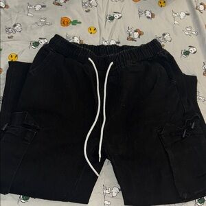Black Cargo Jogger Pants